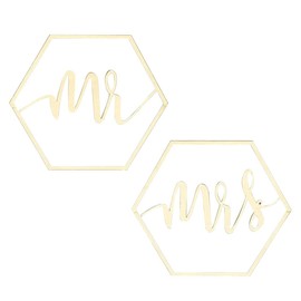 Gativs Mr and Mrs Wedding Chair Banner Sign Wedding Ideal Chair Signs Wedding Wooden Decoration for Chairs Decoration Wedding Sign Wood Decorative Wedding Sign Wedding Chair Decoration Scripted