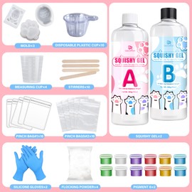 Gel for Taba Squishy Kit, 36oz Liquid Silicone Super Soft Fast Cure for Squishy Maker, All-in-one Squishy Making Rubber for Cat Paw Casting & Hamster Molding, Stress Relief Decompression Craft