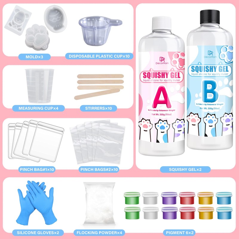 Gel for Taba Squishy Kit, 36oz Liquid Silicone Super Soft