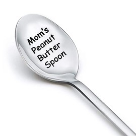 Mom Spoon Gifts from Daughter Son Christmas Gift for Mom Peanut Butter Lovers Mothers Day Gifts for Women Mommy Gifts from Kids Birthday Gift for Mum Mama Moms Peanut Butter Spoon