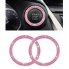 iolory car Start Button Cover,Car Stickers,Crystal Double Rhinestone Automotive Engine