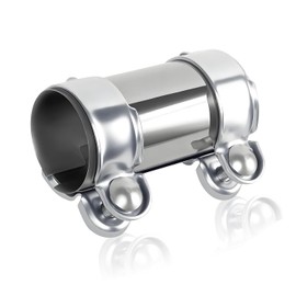 Exhaust Clamp, Diameter 60 mm x 125 mm Exhaust Pipe Connector Double Clamp Stainless Steel Exhaust Clamp Universal Exhaust Pipe Clamp Exhaust Pipe Connector for Exhaust Pipe Car