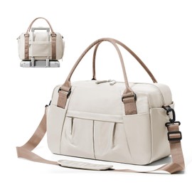 for Ryanair Airlines Underseat Cabin Bag 40X20X25 Weekend Overnight Bags for Women Carry on Bag Holdall Travel Duffel Bag Sport Duffel Bag with Wet Bag Gym Tote Bag Mum Hospital Bag,J1-Beige Brown