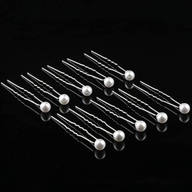 Pearl Hair Pins, 30 Pcs Wedding Pearl Hair Pins, Jewelry Boho Vintage Hair Piece, White Bobby Clips for Brides and Bridesmaids Style, U-Shaped Hair Accessories for Bridesmaids Women (Silver)