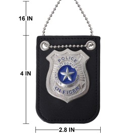 Police Costume Accessories Adult - Police Badge Fake Handcuffs with Keys Set, Cop Costume Accessories, Detective Costume Role Play Dress Up, Spy FBI Agent Costume Accessories (Silver)