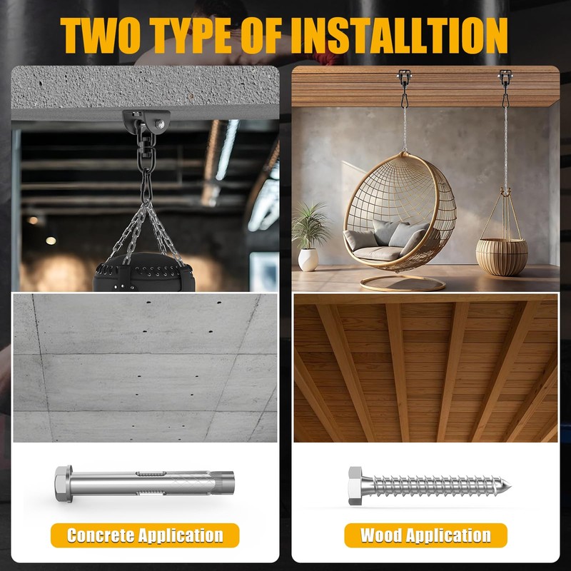 Eapele Hammock Hanging Kit, 1200 lb Capacity Heavy Duty Ceiling