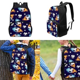 Coldinair 3Pcs Backpack Set for Boys 10-12 School Bag with Burning Football Lunch Box Tote Pencil Case,Lightweight Elementary Preschool School Backpack for Kids Teen,17inch Back to School Bag