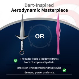 Dart-Shaped Car Antenna for SUV/Truck/Jeep|High-Gloss Finish | Aircraft Aluminum & Anti-Corrosion Coating | Weatherproof Design | Enhanced AM/FM Reception -20cm (Rose)