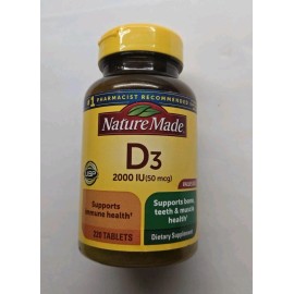 Nature Made D3 2000 IU Supplement for Better Teeth, Bone and Immune Health 1/26