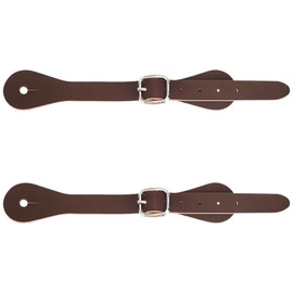GORGECRAFT 2PCS Genuine Leather Spur Straps Saddle Brown 7-10 Inch Adjustable Single Ply Western Cowboy Boots Belt Detachable Buckle Shoelace Ankle Shoe Strap Band for Men Women Horse Riders