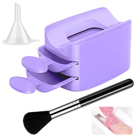 Dip Powder Recycling Tray,Recycling Case with Cleaning Brush | Manicure Tools, Nail Decoration Products, Glitter Saver Container Holder for Beginners Professionals