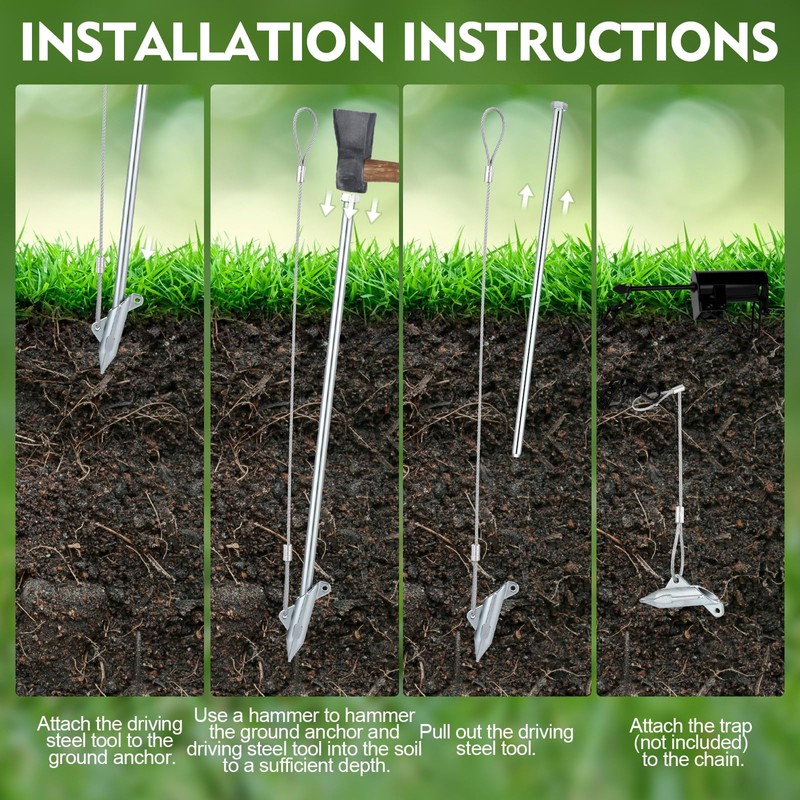 Qualirey Gopher Stick 3-in-1 Tool - Outdoor Gopher Tunnel Probe,