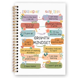 dvhdajed Growth Mindset Mental Health Spiral Notebook, Therapy Journaling Notebooks, Floral Therapy Spiral Journal for Girls Women, Positive Affirmations Office School Supplies Gifts, 5.5x8.3 In