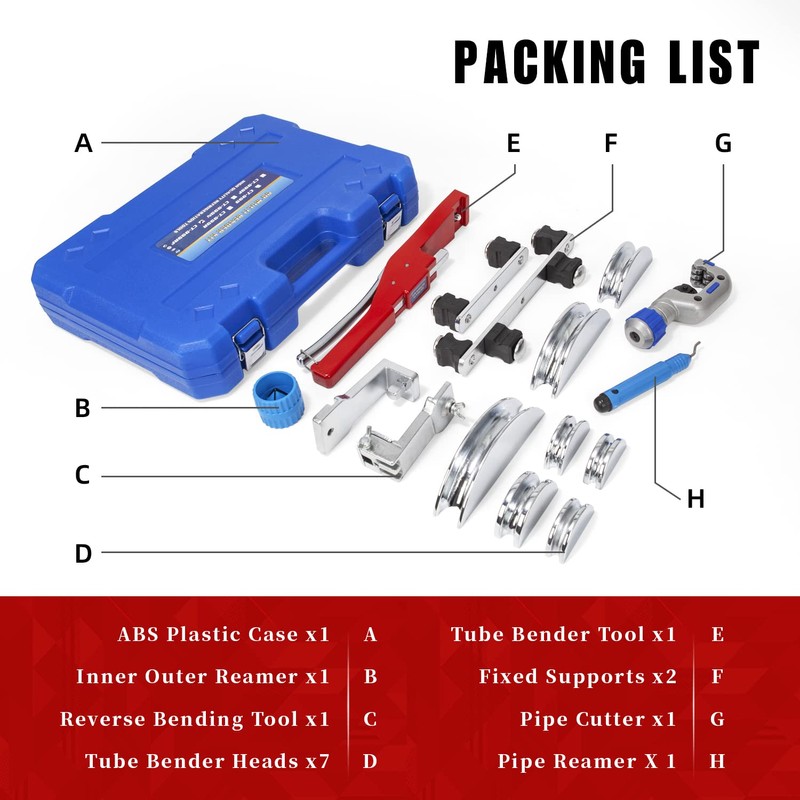 Tube Bender Kit Refrigeration Ratcheting Tubing Benders with Reverse Bending