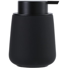 BosilunLife Ceramic Dish Soap Dispenser for Bathroom 12ounce Refillable Liquid Hand Soap Dispenser for Essential Oil, Lotion Dispenser with Pump(Rubber Paint Black Liquid)
