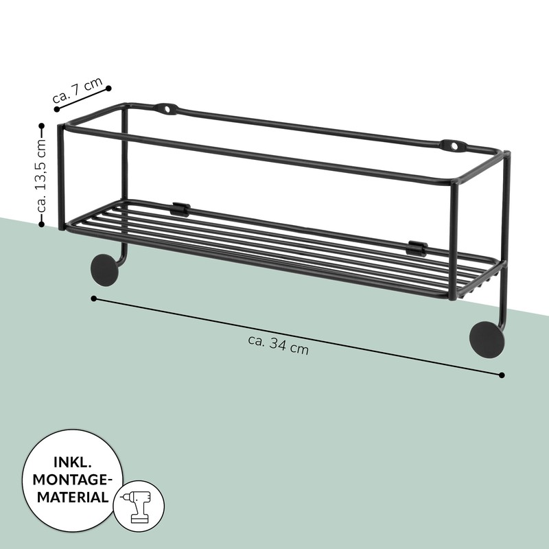 bremermann Wall Shelf with Two Hooks and Shelf, for Gluing