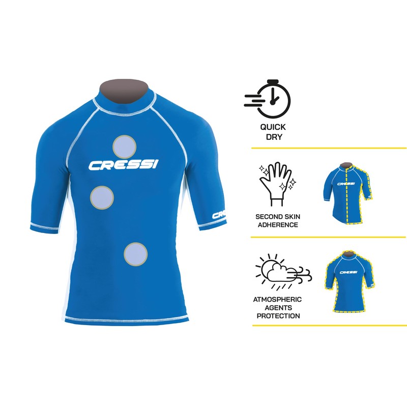Cressi Rash Guard Men's Top, blue, xxl
