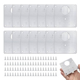Hinge Repair Plate, 14 Pcs Cabinet Hinge Repair PlateStainless Steel Hinges Repairs Kit with 84 Screws for Kitchen Wood Furniture