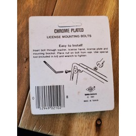 Baron Buckles New Theft Resistant License Plate Fastner Mounting Kit Chrome Plated