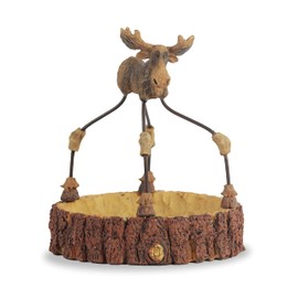 Polyresin Christmas Theme Serving Trays Nuts Candy - Moose Nut Bowl