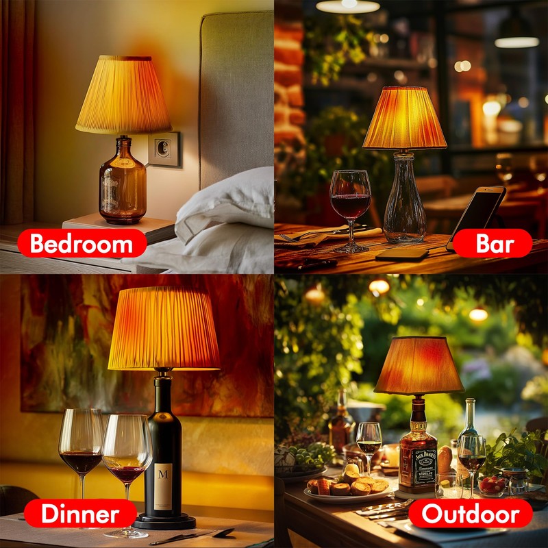 2 Set DIY Wine Bottle Lamp Kit with E26 LED