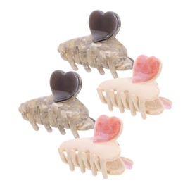 Ipetboom Fashionable Heart Claw Clips Set of 4 Hair Clips for Women for Thick Hair