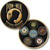 MotorDog69 Harley Black Gas Cap Coin Mount Set with POW-MIA