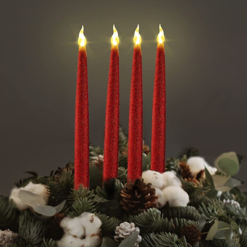 Furora LIGHTING Red LED Taper Candles, Window Candles, Candle Lights,