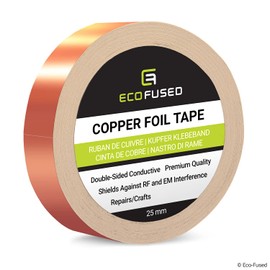 Premium Adhesive Copper Foil Tape - Double-Sided Conductive - 1 inch (25 mm) - EMI and RF Shielding, Paper Circuits, Electrical Repairs, Grounding, Arts and Crafts, Home Interior