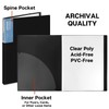 Dunwell 9x12 Presentation Book - (Black), 24-Pocket Binder with Plastic