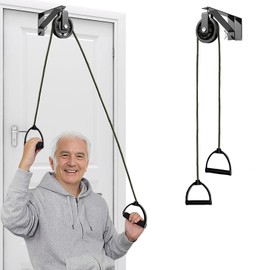 Shoulder Pulley for Physical Therapy with Fixed Metal Bracket, Shoulder Pulley Over The Door Physical Therapy System, Over Door Exercise Pulley for Injury Rehab Recovery Stretching
