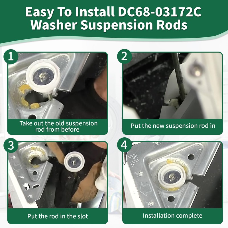 Upgraded DC68-03172C Suspension Rod Replace DC68-03172D,DC97-05280W,DC97-16350D,DC68-03172B-03 Fit for Washer WA50R5200AW,WA50R5400AW,