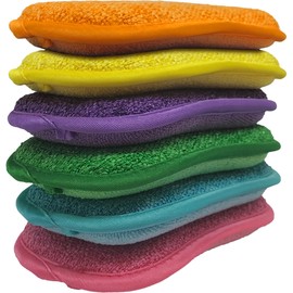 EPONGENIO 5+1 FREE - MYBO TV - 5 Sponges + 1 Free Double-Sided Reusable - Machine Washable - Scratch Resistant and Various Surfaces - Multicoloured - 11 cm x 17 cm