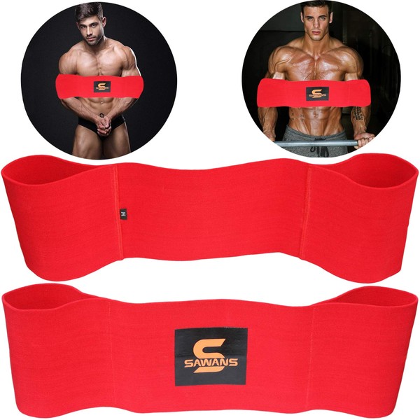 SAWANS Bench Press Sling Power Weight Lifting Training Fitness Increase Strength Push Up Gym Workout (Red, Medium)