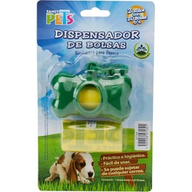 Fancy Pets Dispensador con 40 Bolsas Sanitarias para Perro Porta Bolsas Tipo Llavero para Correa Práctico e Higiénico para Paseo Diario