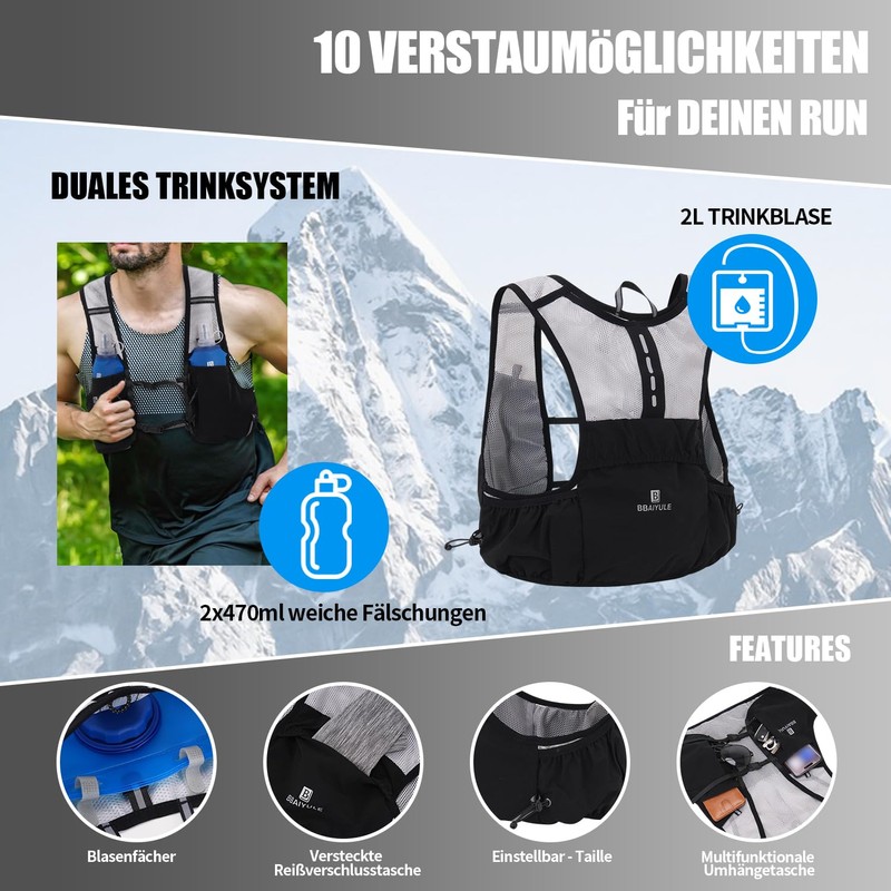 Running Vest for Men and Women, Ultralight Running Backpack with