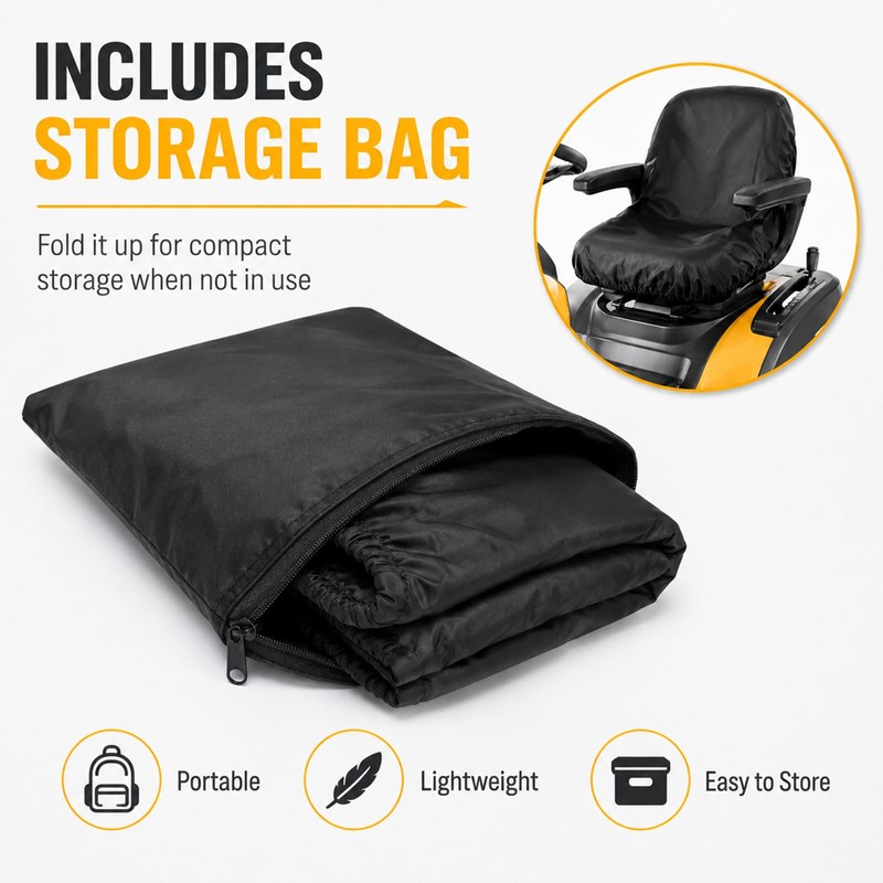 SecosAutoparts Riding Lawn Mower Seat Cover Heavy Duty 210D Oxford