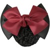 Women Hair Snood Net Bowknot Decor Barrette Elastic Mesh Hair