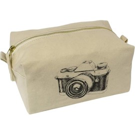 'Vintage Camera' Canvas Wash Bag/Makeup Case (CS00039932)