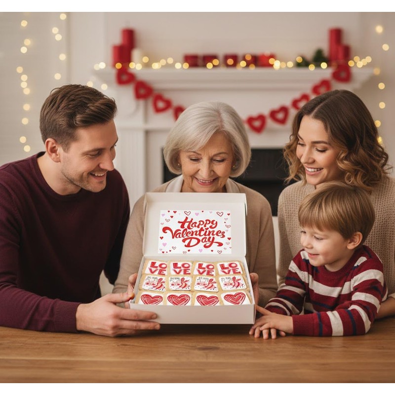 Valentines Day Cookies Gift Basket for Kids Men Women Class