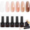 Modelones 8-in-ONE Nail Builder Gel, 6 Colors White Brown Builder