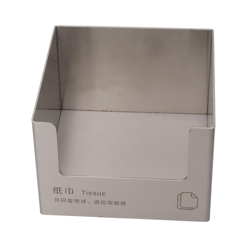 Stainless Steel Tissue Box Square Tissue Holder Large Opening Napkin
