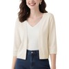 Urban CoCo Women's Lightweight 3/4 Sleeve Cropped Cardigan Casual Open