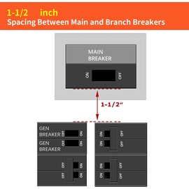 BOKECHY Generator Interlock Kit Multiple Styles Compatible with Horizontal Main Cutler Hammer Only CH Series TAN Breaker 150 or 200 amp Panels, 1 1/2 Inch spacing Between Main and Branch Breaker