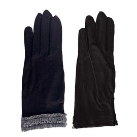 TRAX SHOP Women's UV Gloves, Short, Arm Cover, Fingers, Ruffle, UV Protection, UV Protection, Summer, Summer, Cool to Touch, Sweat Absorbent, Quick Drying (Black N, Women's One Size)