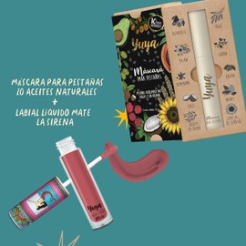 Republic Cosmetics - Set máscara 10 aceites + Labial La sirena - Set de maquillaje - Voluminizador y alargador