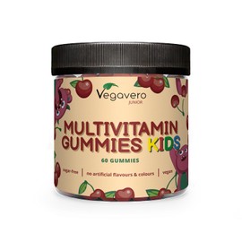 Vegavero Multivitamin Gummies for Children, Sugar-Free & Vegan, Multivitamin Gummies with Omega 3, Vitamins for Children, for the Immune System with Vitamin C, D3, B12, Zinc & More