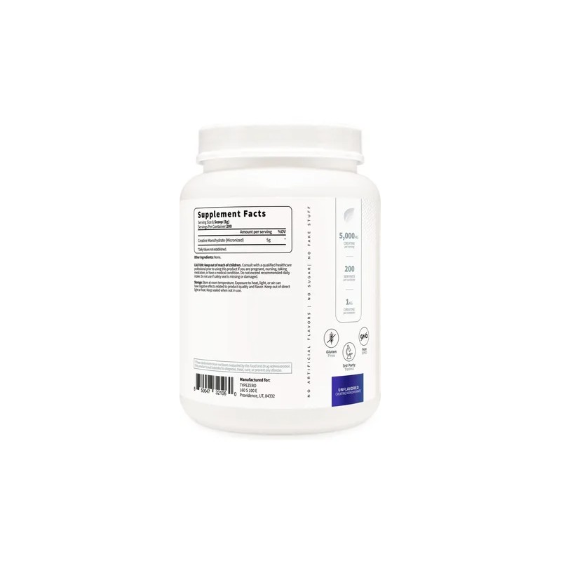 Type Zero Creatina Monohidratada 1 Kg Sin Sabor Micronizada