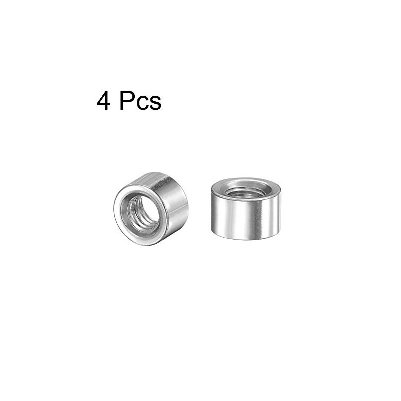 sourcing map Round Weld Nuts, M6 x 10mm x 6mm