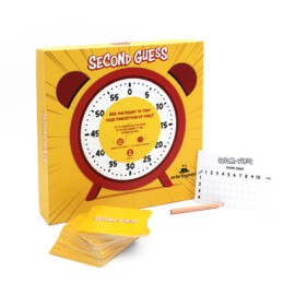 entertoyment Second Guess - The Intuition and Timing Party Game with Timer, 110 Challenge Cards, Score Sheets, and Instruction Manual for 2-6 Players, Ages 10+, Compact and Portable